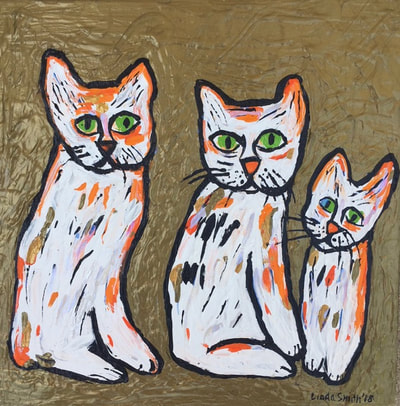 3 Bobtail Cats (2018)
acrylic on canvas 12" X 12"